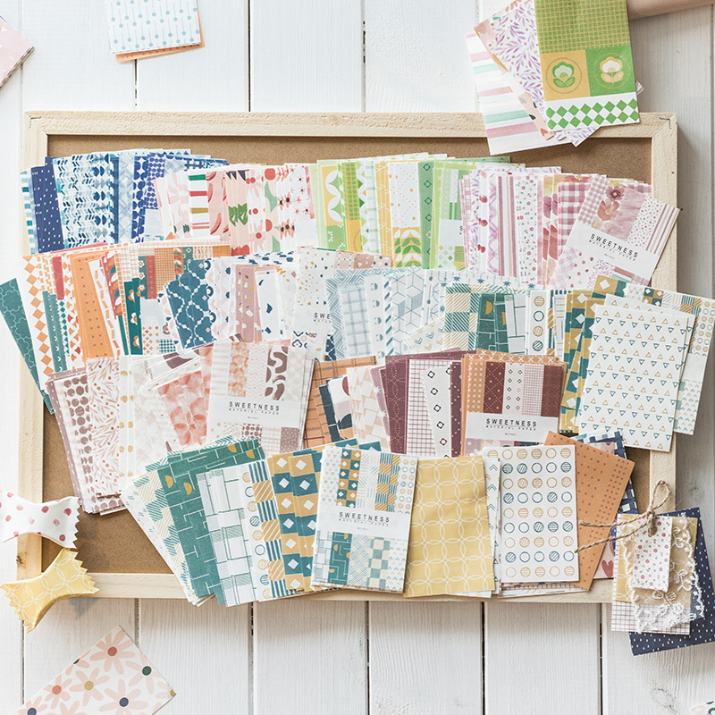 Picture of Yanji sweet supplies series Material paper artistic lace Plaid diy journal tag base decorative note paper