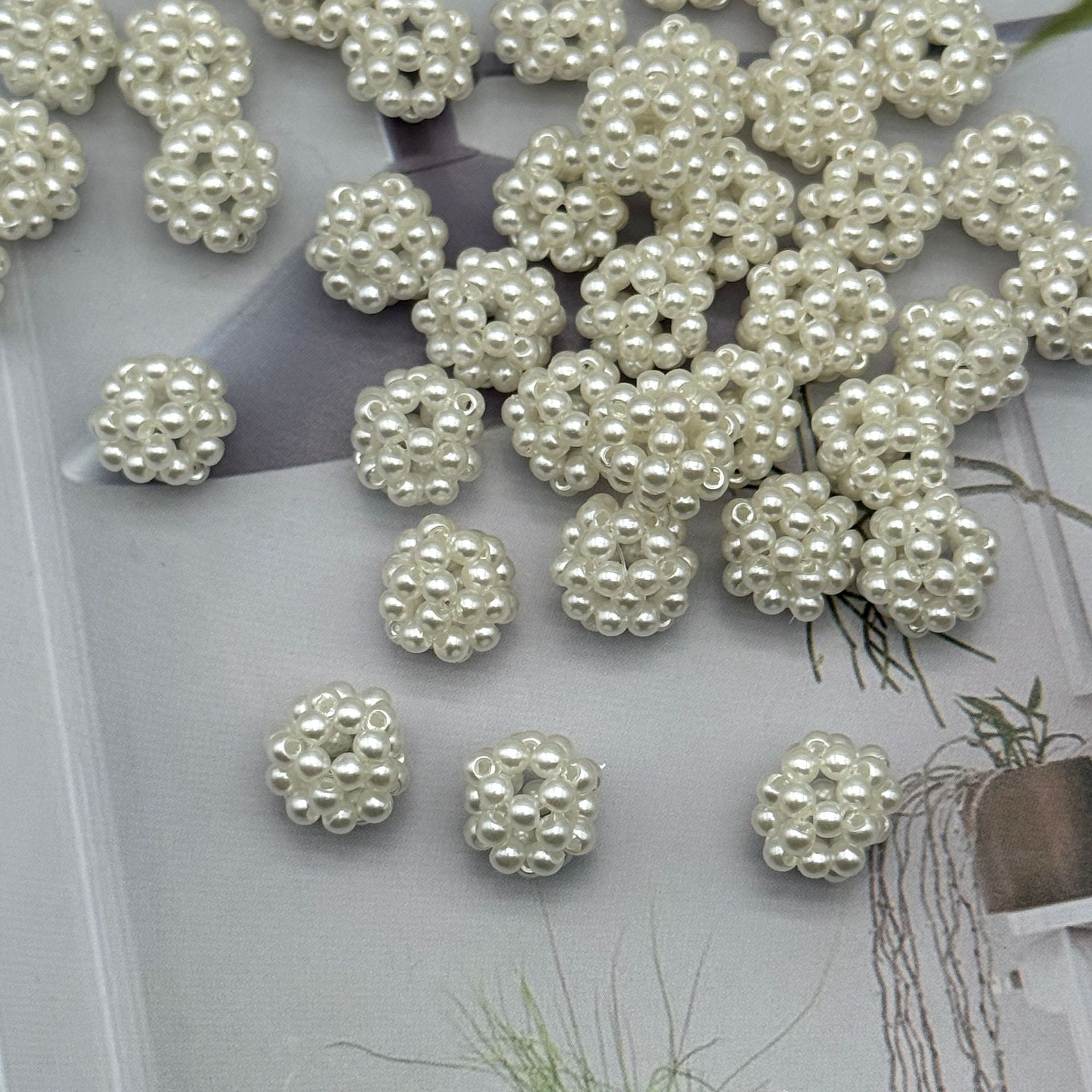 Earrings, hair accessories, handmade DIY accessories, accessories, straight holes, perforated bayberry balls