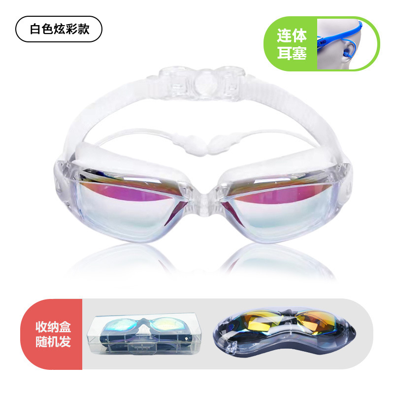 Picture of Cross-Border High-Definition Swimming Goggles, Anti-Fog, Eye-Proof, Silicone Myopia Glasses, Waterproof Swimming Equipment, Electroplated Swimming Goggles Wholesale