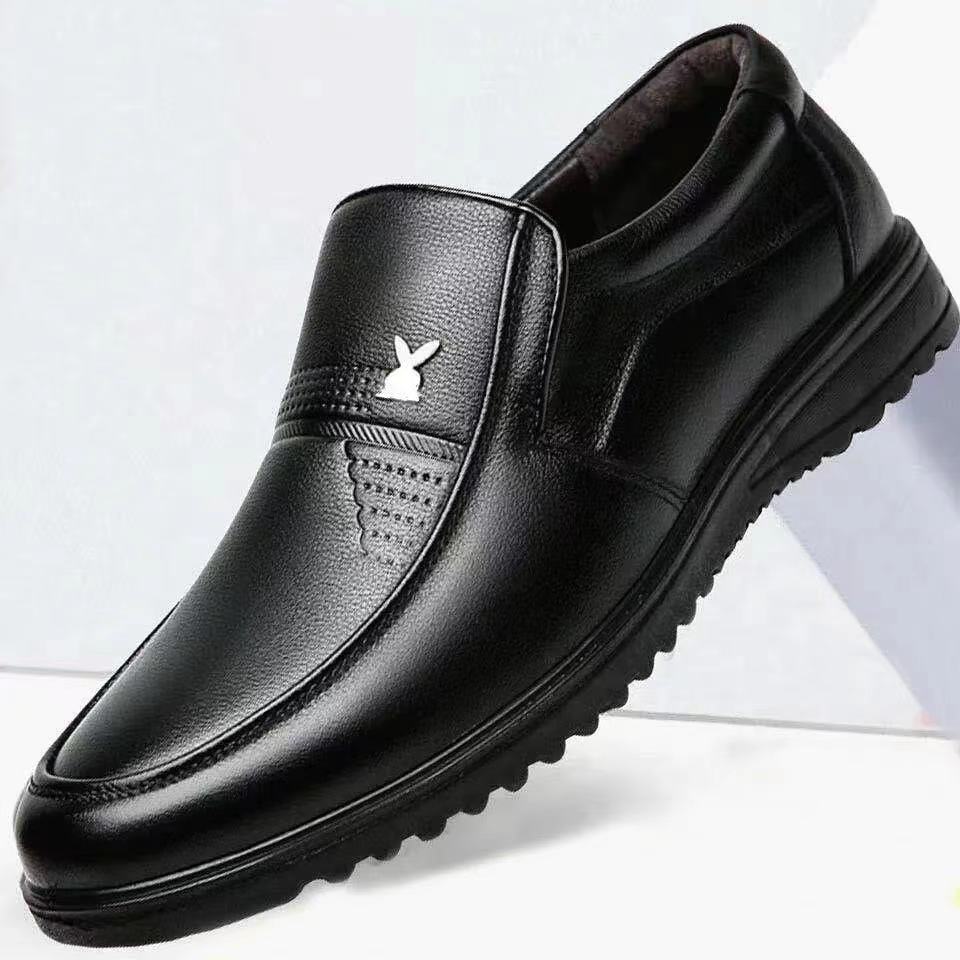 2023 leather shoes Korean fashion business casual shoes formal wear breathable leather shoes trendy slip-on leather shoes for men