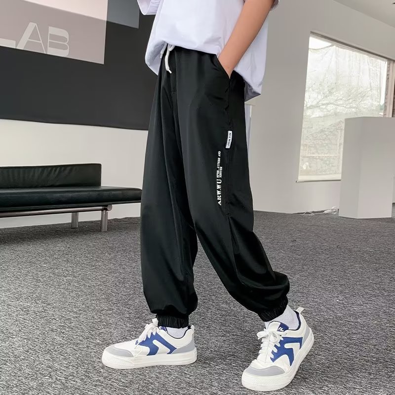 Boys' Pants Summer Thin Ice Silk Anti-mosquito Pants 2023 New Quick-drying Pants Trendy Casual Sports Pants for Big Children