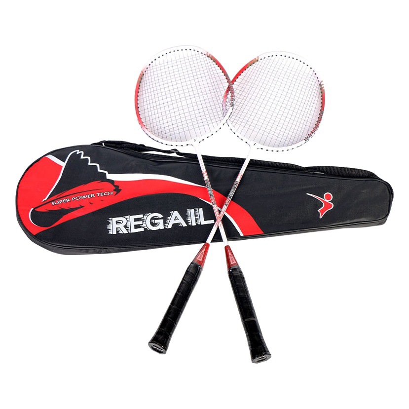 REGAIL factory direct aluminum alloy badminton racket double racket metal paint YMQ training badminton racket set