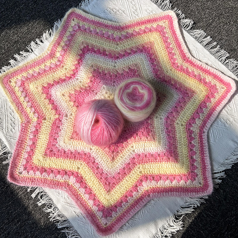 Gradient Seven Star Blanket Yarn Ball hand knitted rose bouquet blanket crocheted flower lily of the valley blanket material pack