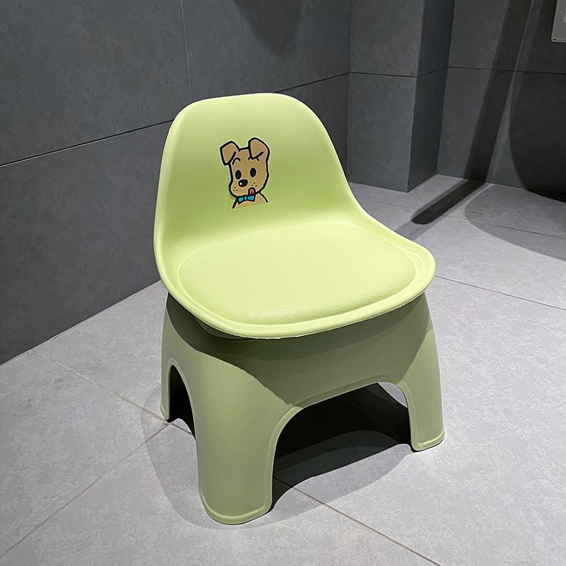 Picture of Stool small short stool backrest home cute children's plastic shoe changing stool toilet bathroom bath small bench chair