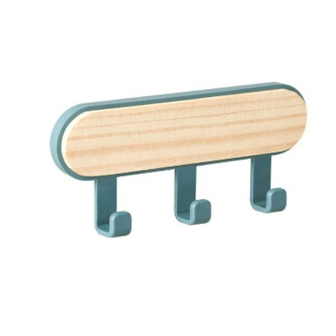 Picture of Wooden Round Head Hook Multi-Functional Household Nail-Free Sticking Hook Strong Load-Bearing Creative Hook Door Hook Hook