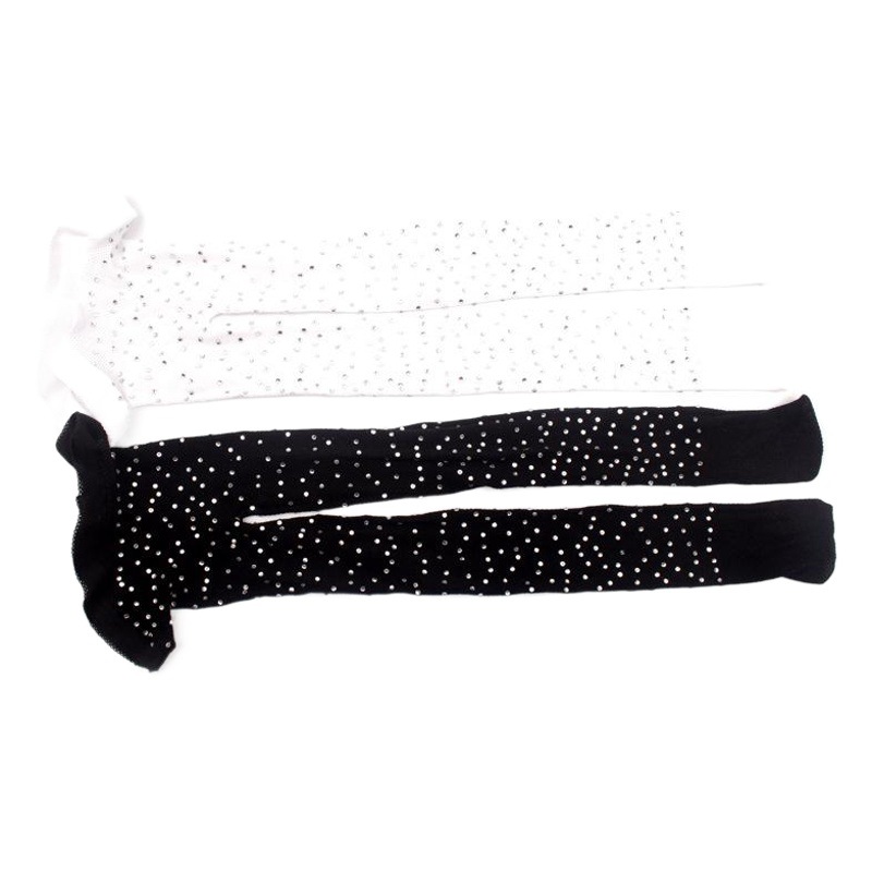Children's Socks, Hot Diamond Fishnet Socks, Small and Medium Size Fashionable Diamond Stage Performance Dance Socks, Summer Thin Shiny Black and White Socks