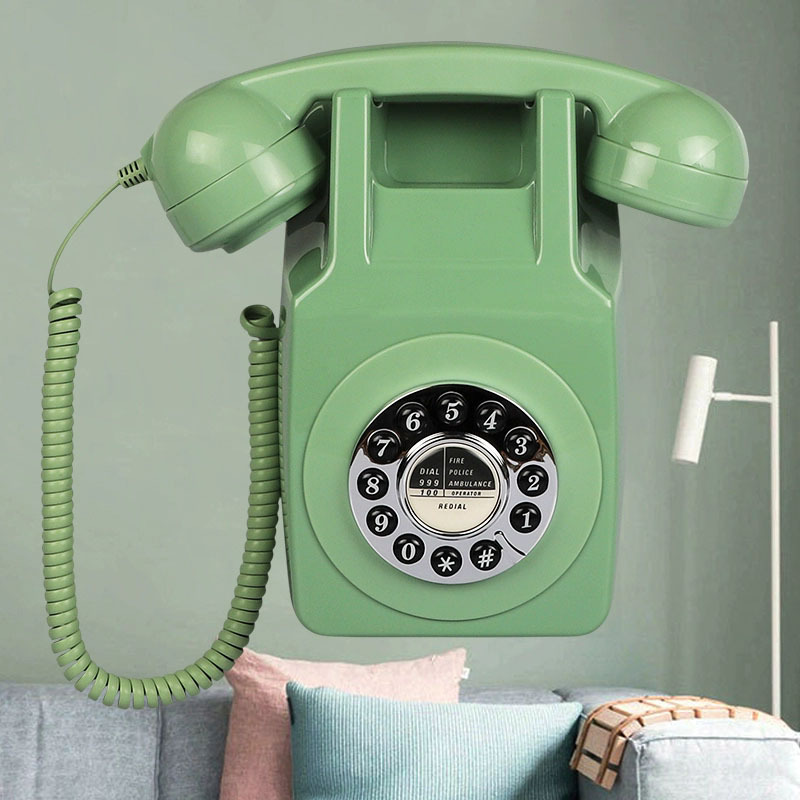 Wall-Mounted Antique Telephone European Retro Home Wall-Mounted Landline Hotel Bedside Bathroom Small Extension