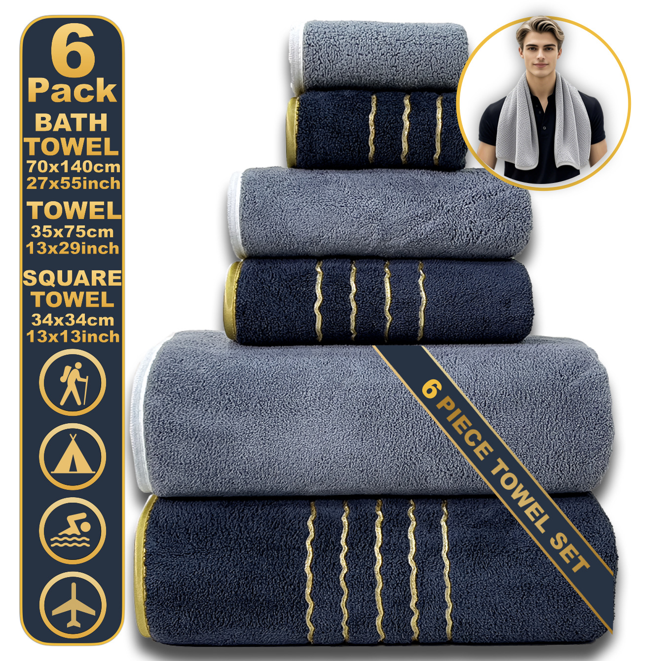 Cross-border wholesale coral fleece towel bath towel square eight suit absorbent soft cross-border bath towel suit source