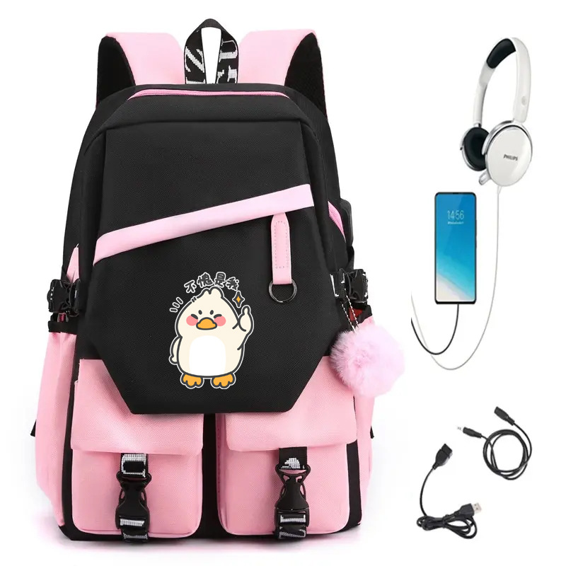 Picture of Barbara Duck Schoolbag Boys' Primary School Students Grade Three, Four to Six Cartoon Backpack Boys' Large Capacity Ultra Light Weight Reduction