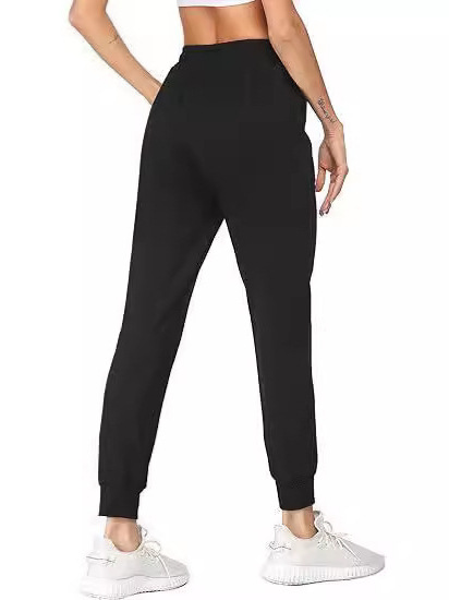 Picture of Cross-border Europe and the United States wish Amazon foreign trade women's clothing 2024 autumn and winter new solid color casual high waist fleece-lined pants