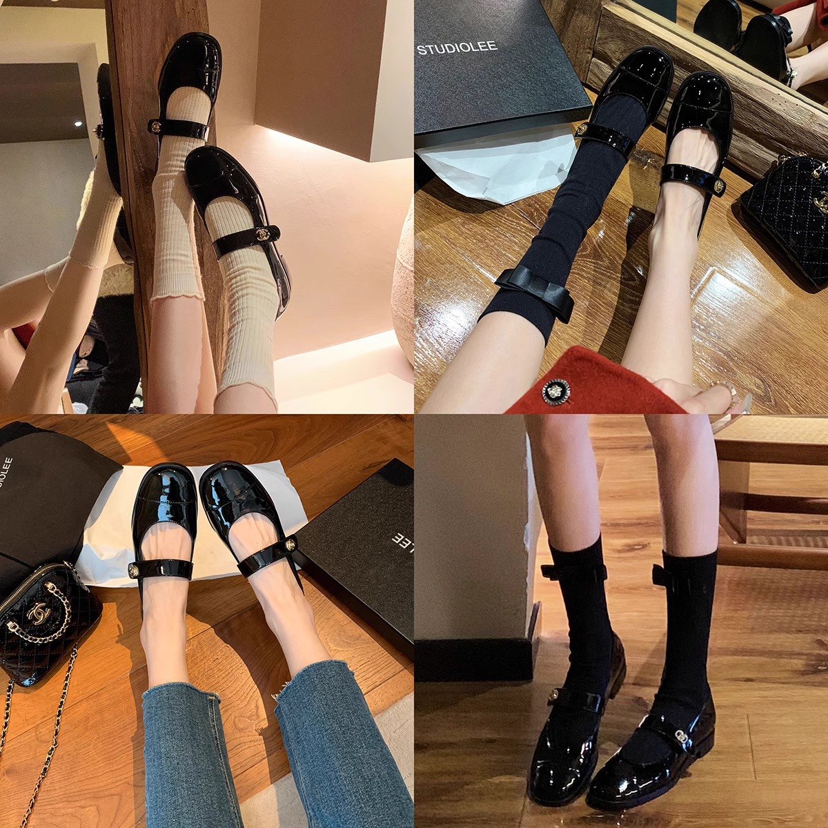Picture of French Preppy Style Classic Versatile Round-Toe Shallow Strap Mary Jane Shoes with Chunky Heels for Women, Spring and Summer