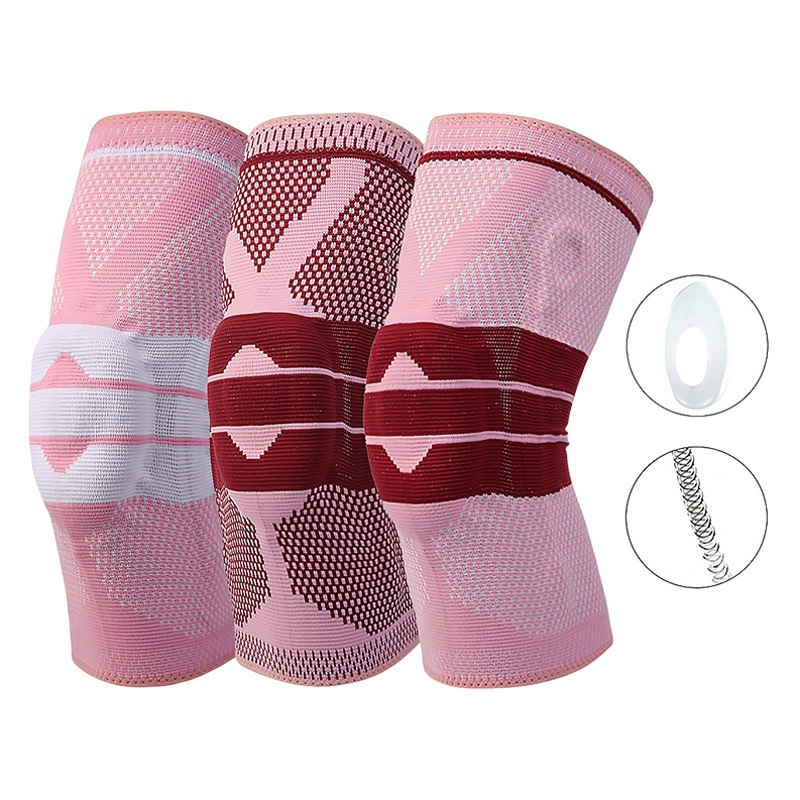 New Maxwell Women's Pink Silicone Pad Bilateral Spring Knitted Nylon Breathable Running Basketball Mountaineering Protector