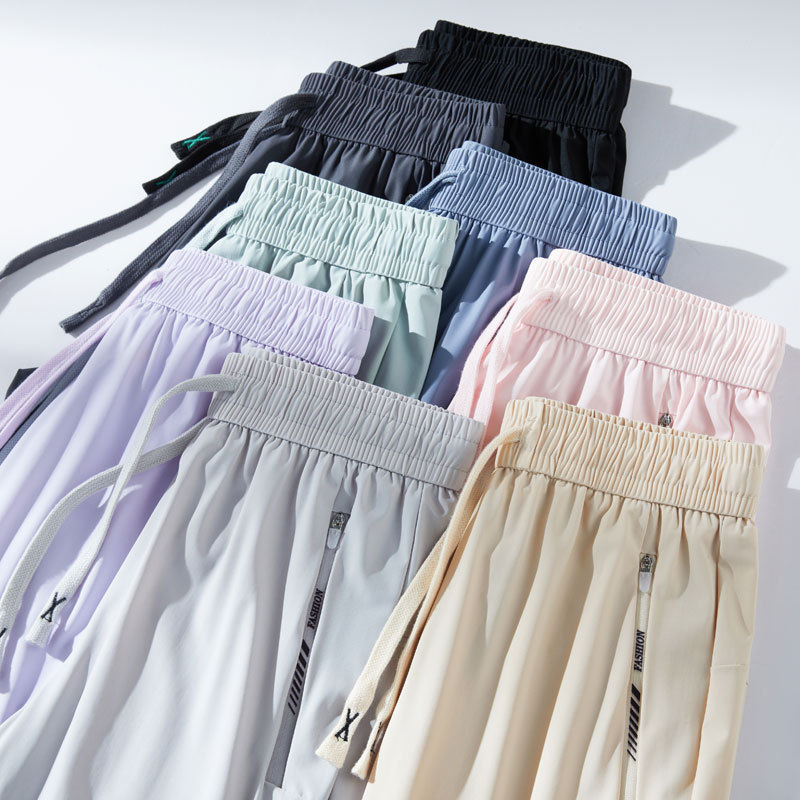 Summer New Ice Silk Trousers Women Outdoor Couple Ice Silk Quick-drying Pants Men and Women Summer Thin Sports Pants Women Wholesale