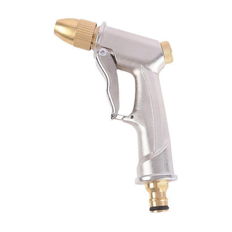 Picture of Factory Supply Household High Pressure Car Washing Water Gun Garden Watering Tools Copper Plated Aluminum Alloy Frosted Electroplated Water Gun Head