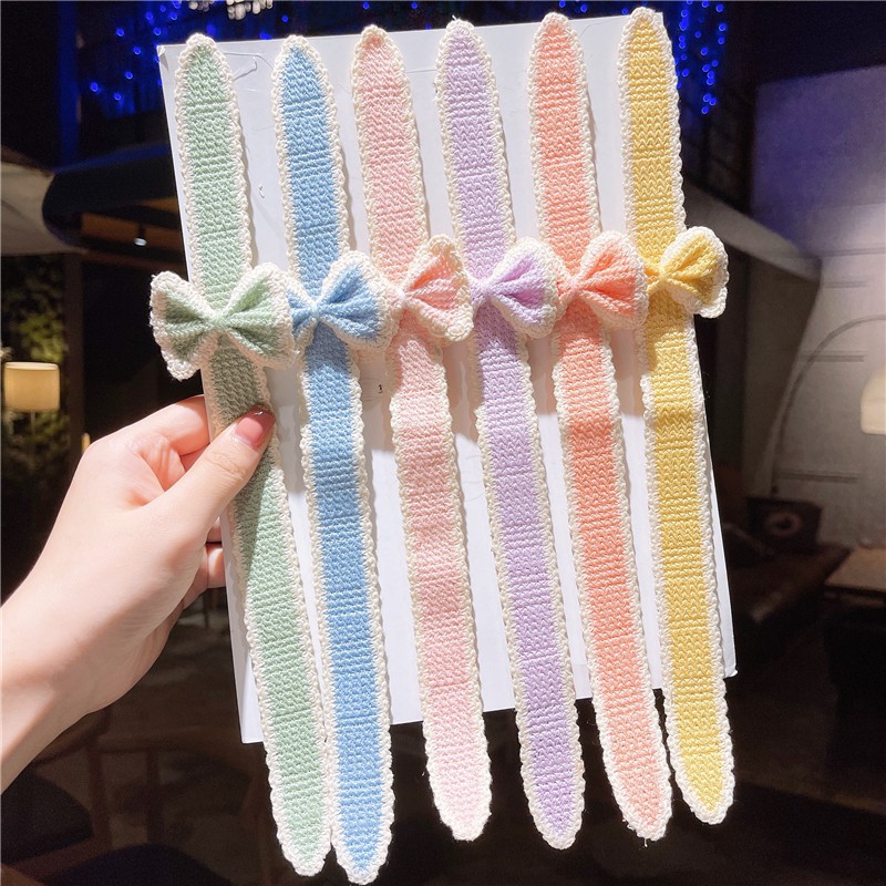 Picture of Spring and Summer Children's Bow Bangs Sticky Broken Hair Girl's Sticky Hair Band Hair Band Velcro Little Girl's Posting Head