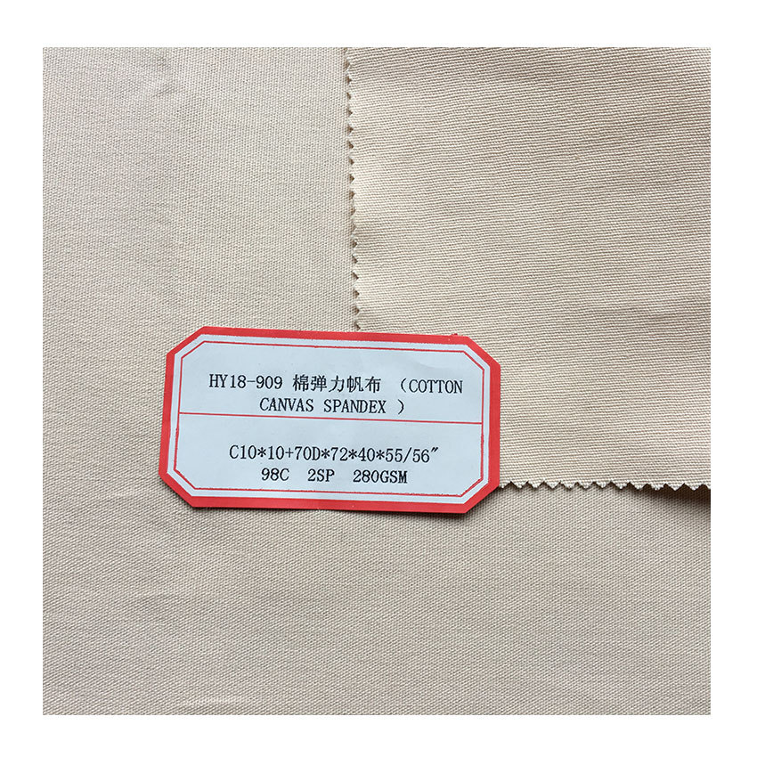 Manufacturer Wholesale Canvas Cotton Stretch Woven Canvas 2% Spandex Latitude Stretch Fabric Work Clothes