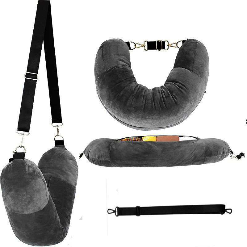 Picture of Portable Low-Cost Airline Artifact U-Shaped Pillowcase Storage Travel Bag Can Be Filled with Clothes and Luggage Without Core Aircraft Neck Pillow