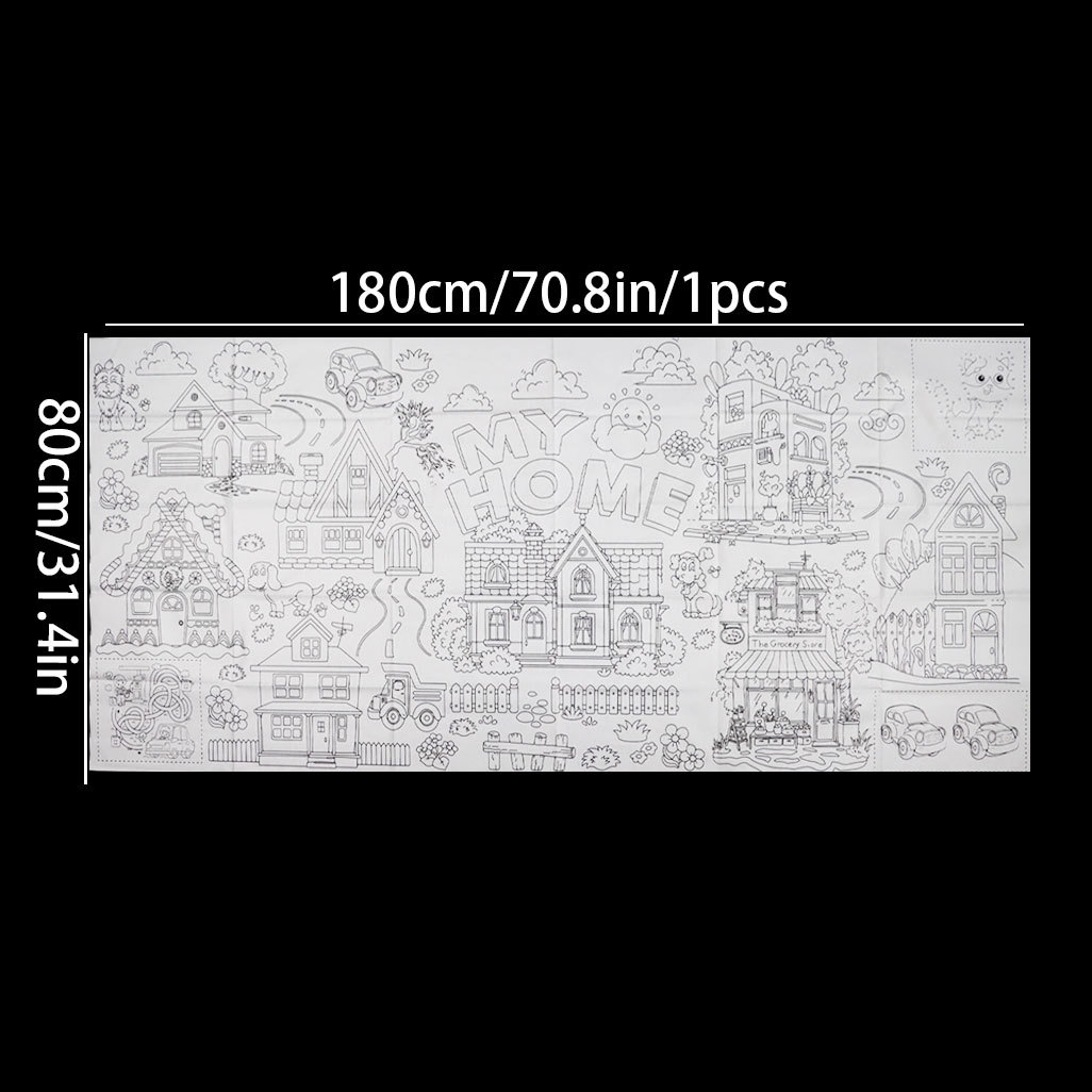 Picture of Paper Tablecloth Children's Coloring Graffiti Tablecloth Children's Painting Coloring Birthday Party Disposable Tablecloth Paper Tablecloth