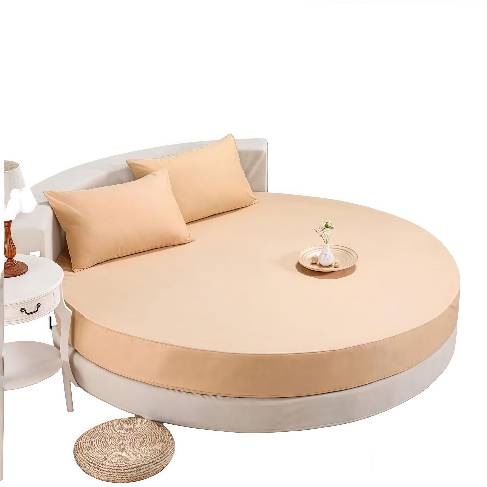 Picture of Cross-border Amazon Shrimp Hotel Round Waterproof Round Bed Cover Four-piece Bed Cover Simmons Mattress Cover Dust-proof