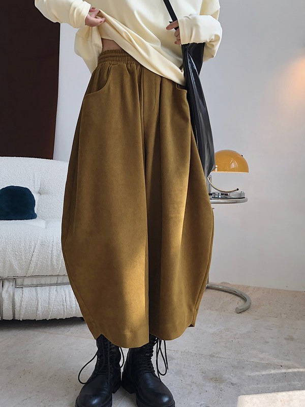 2024 Spring and Autumn New Wide Leg Carrot Pants Harem Pants Women's Japanese Style Retro Loose Slim Easiest for Match Nine-Point Dad Pants