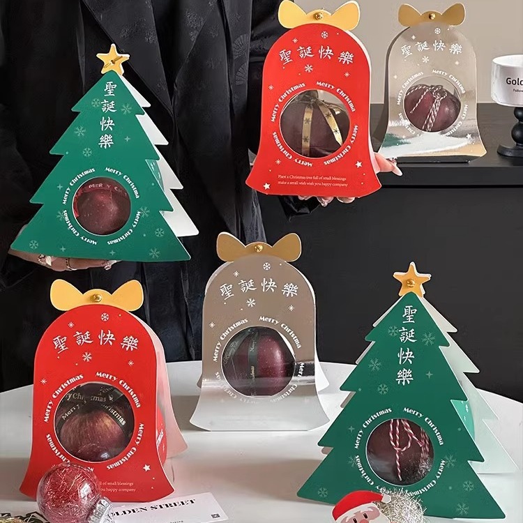 Christmas peace fruit packing box Apple box Christmas candy gift box Christmas tree Apple flower box creative box