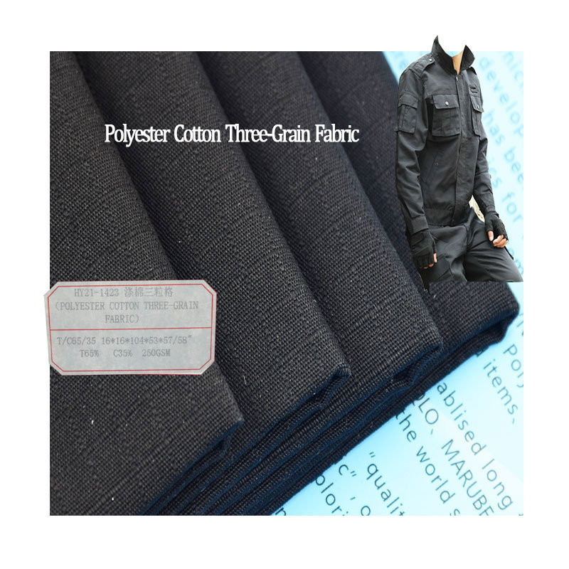 Tear-proof polyester-cotton three-grain Plaid front and back waterproof autumn and winter tooling uniform training clothing fabric