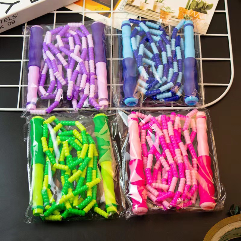 Bamboo rope skipping Primary School Special kindergarten beginner soft bead pattern rope manufacturers wholesale bamboo children rope skipping