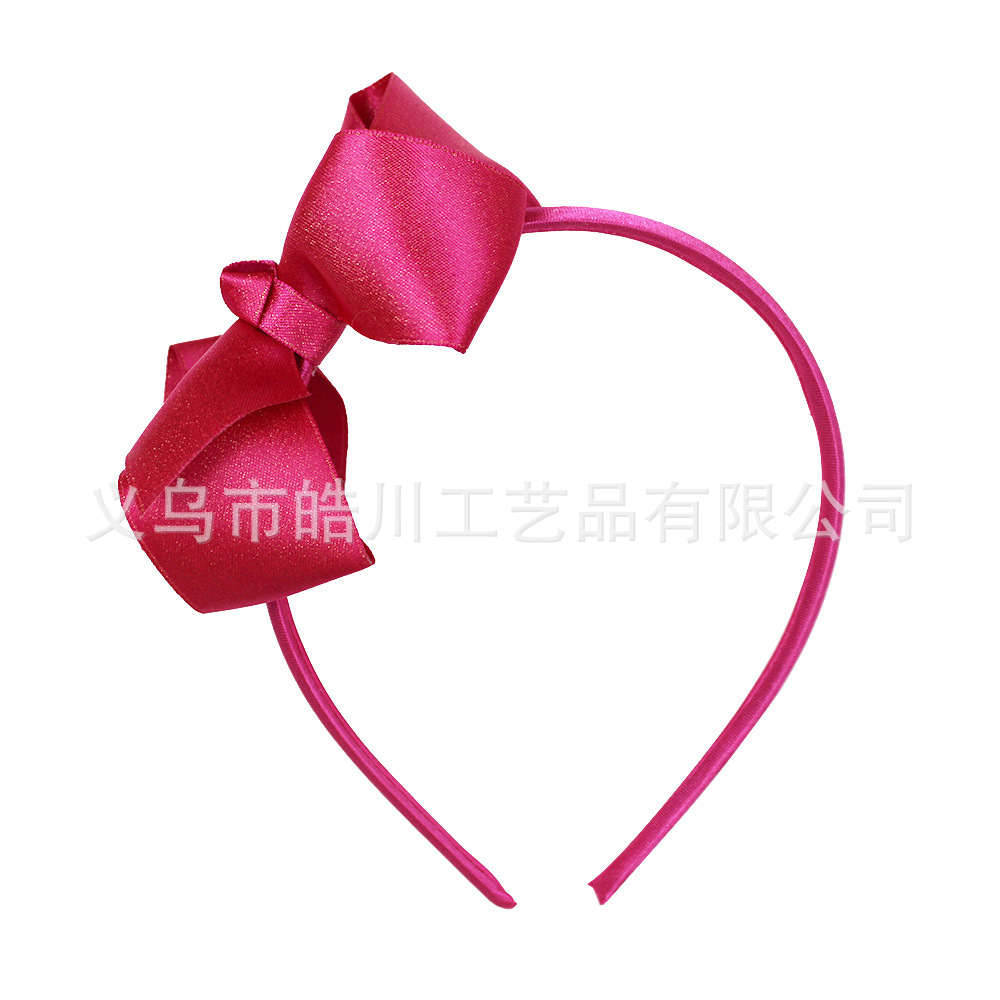 Picture of Haochuan 508 European and American Bow Hair Band Gold Weft Band 4inch Children's Ribbon Hair Band Plain Girl Fashion Hair Accessories