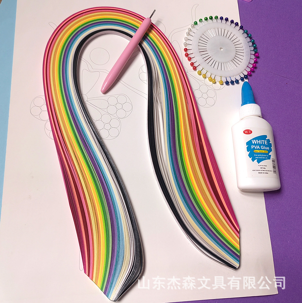 Picture of Paper suit tools manual DIY material package beginners 7 template bookmarks color paper line drawings