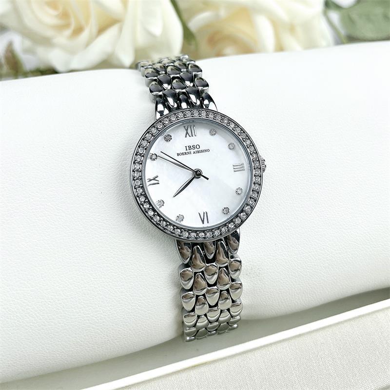IBSO Bracelet Watch Women's Watch Waterproof Fine Steel Atmospheric Fashion Trend Steel Band Women's Watch genuine goods Exquisite Shell Women's Watch