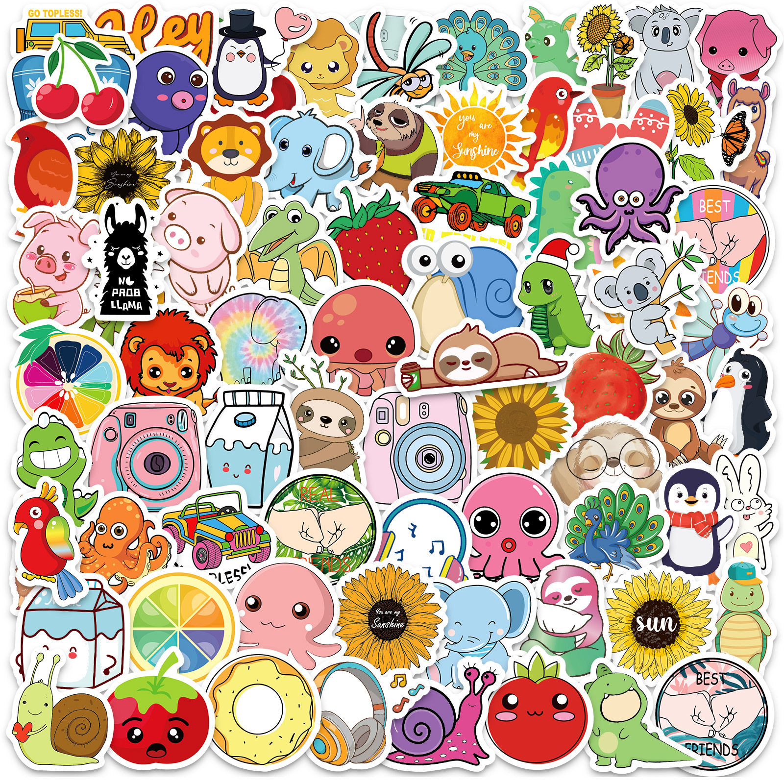 100 small size 4cm small fresh VSCO style simple stickers Amazon wish AliExpress cross-border stickers