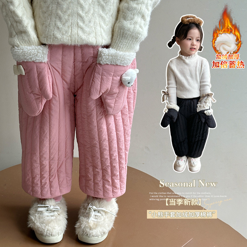 Picture of Girls' Cotton Pants Winter Thickened 2024 New Children's Three-Layer Cotton Winter Casual Pants Baby's Cotton Pants Trendy