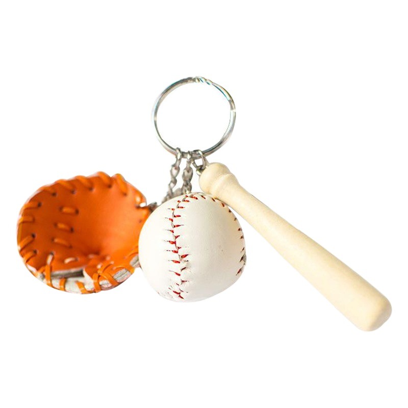 3.5cm Baseball Three-Piece Set Keychain Bag Pendant Fan Supplies Sports Souvenirs Travel Crafts
