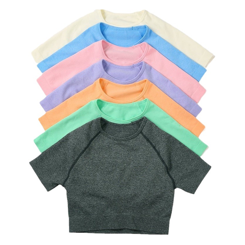 Cross-border New Seamless Yoga Clothes suit Women's Running Sports Short-sleeved T-shirt Shorts Two-piece Fitness Clothes Shark