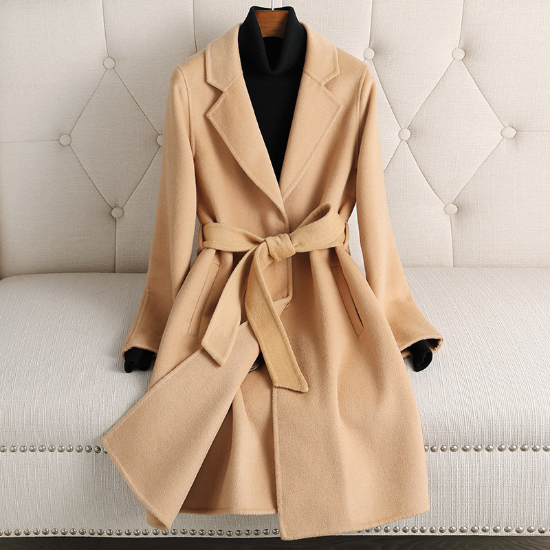 Picture of 2025 Autumn and Winter New Fashion Classy Double-Sided Woolen Cashmere Outwear Women's Mid-Length One-Piece Woolen Outwear