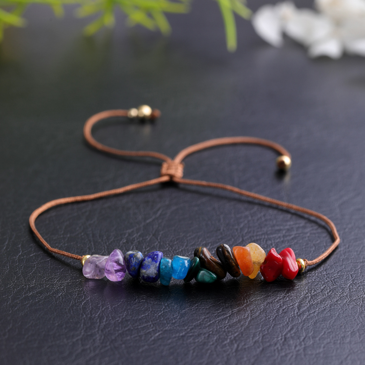 Amazon New Gravel Combination Bracelet Creative Citrine Tiger Eye Implicit Beaded Wax Line Bracelet for Women