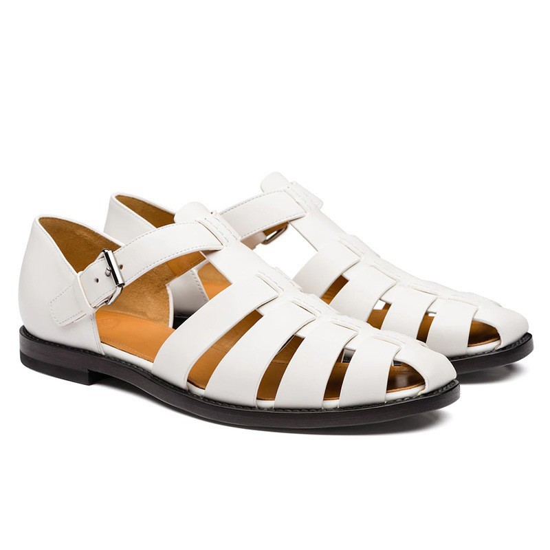 Cross-border foreign trade new European and American men's beach shoes adult casual Baotou sgs white breathable men's sandals