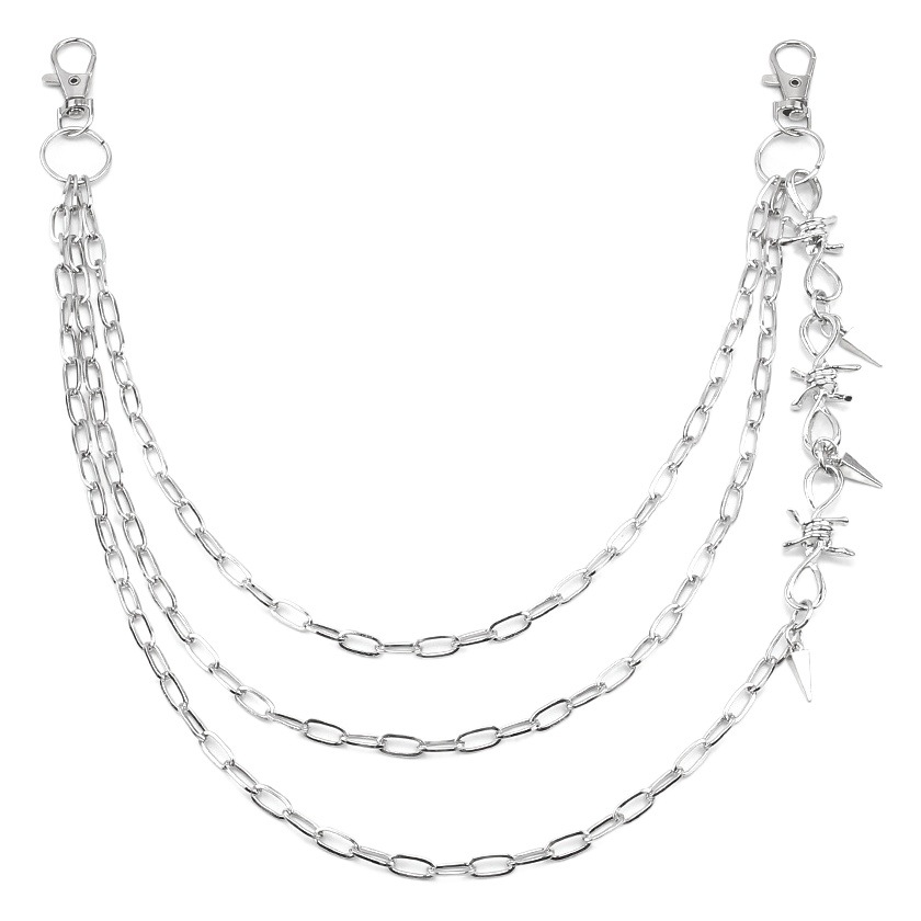 Cross-border jewelry waist decoration ins Thorn Thorn punk cold dark style Hip Hop disco pants chain body chain fashion