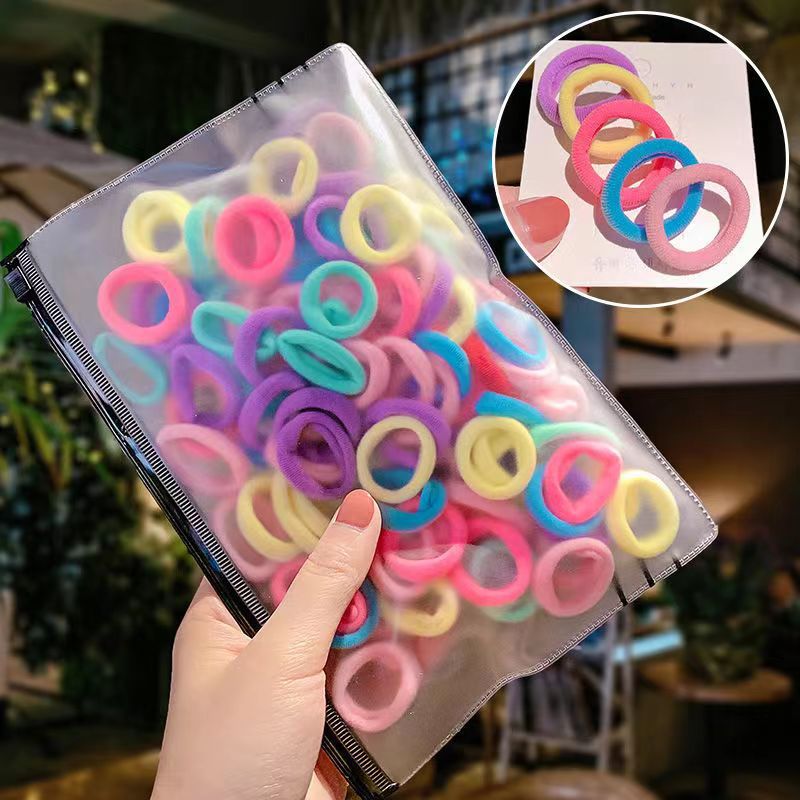 Picture of South Korea small size hair band baby towel ring does not hurt hair rubber band Girl's colorful cute hair tie children's hair accessories