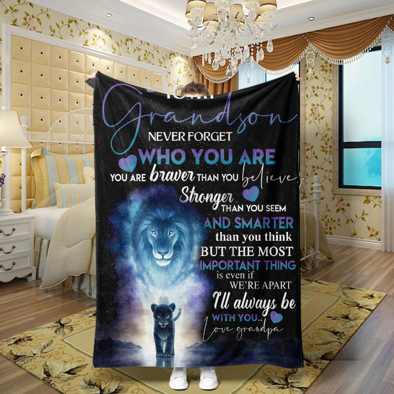 Picture of Family love teachers and students girlfriends love message flannel blanket summer air conditioning blanket autumn and winter nap printing blanket