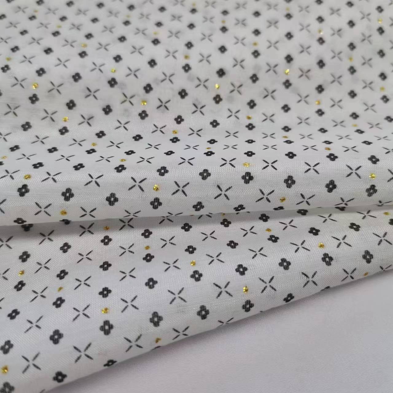 12mm Silk Cotton Printed Bronzing Pink Shirt Skirt Wide Fabric