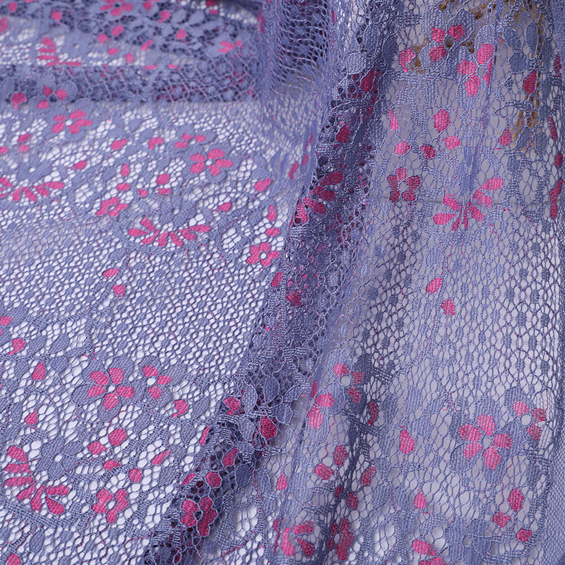 Picture of Autumn and winter new brocade cotton lace fabric two-color elastic flower lace fabric dress dress clothing fabric