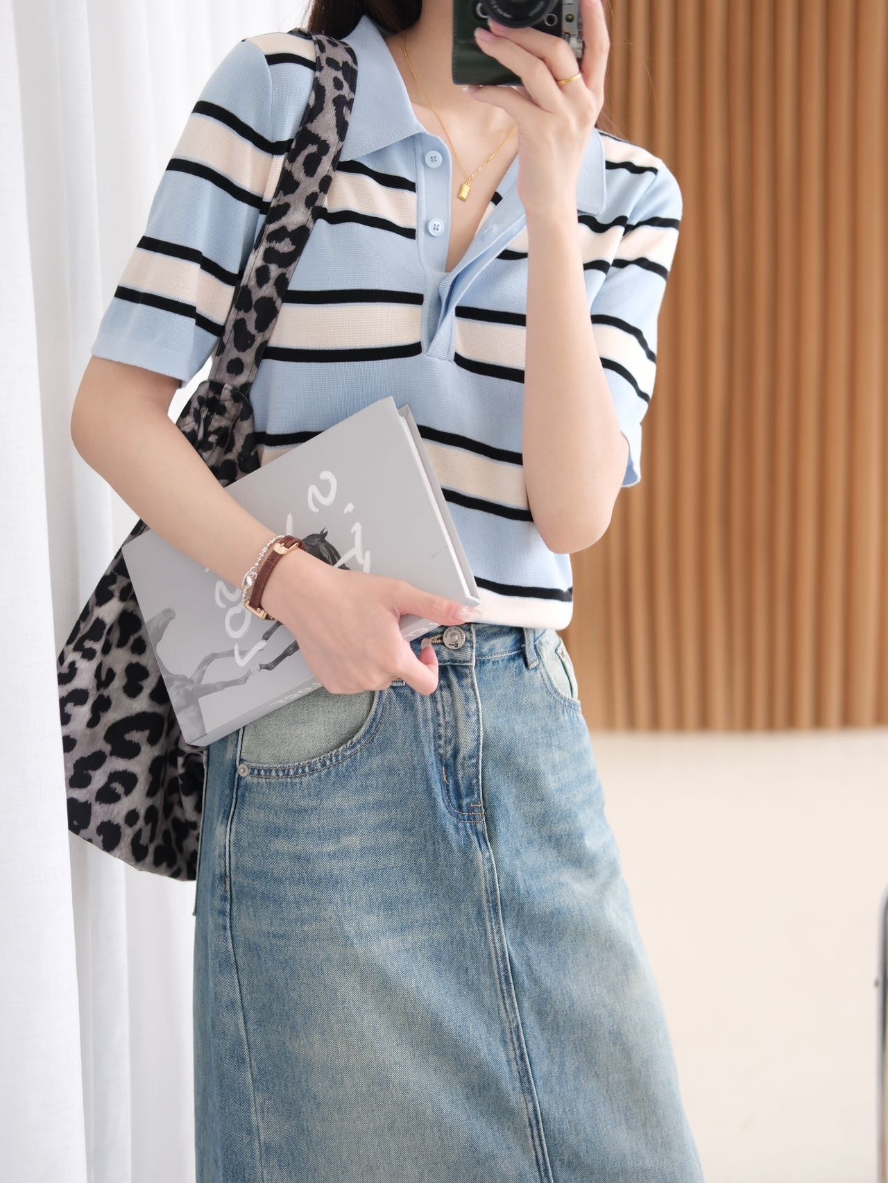 2024 New Cotton and Linen Short-Sleeved Tops, Loose, Lazy, Fashionable, Tencel, Versatile Stripesd Tops, Casual and Versatile