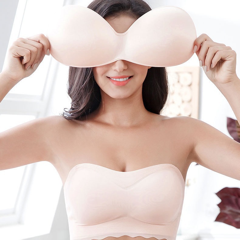 Plus Size Strapless Bra for Fat mm Push-Up Non-Slip Extra Large Breast Thin Tube Top Wrapped Chest Invisible Bra Intimates for Women