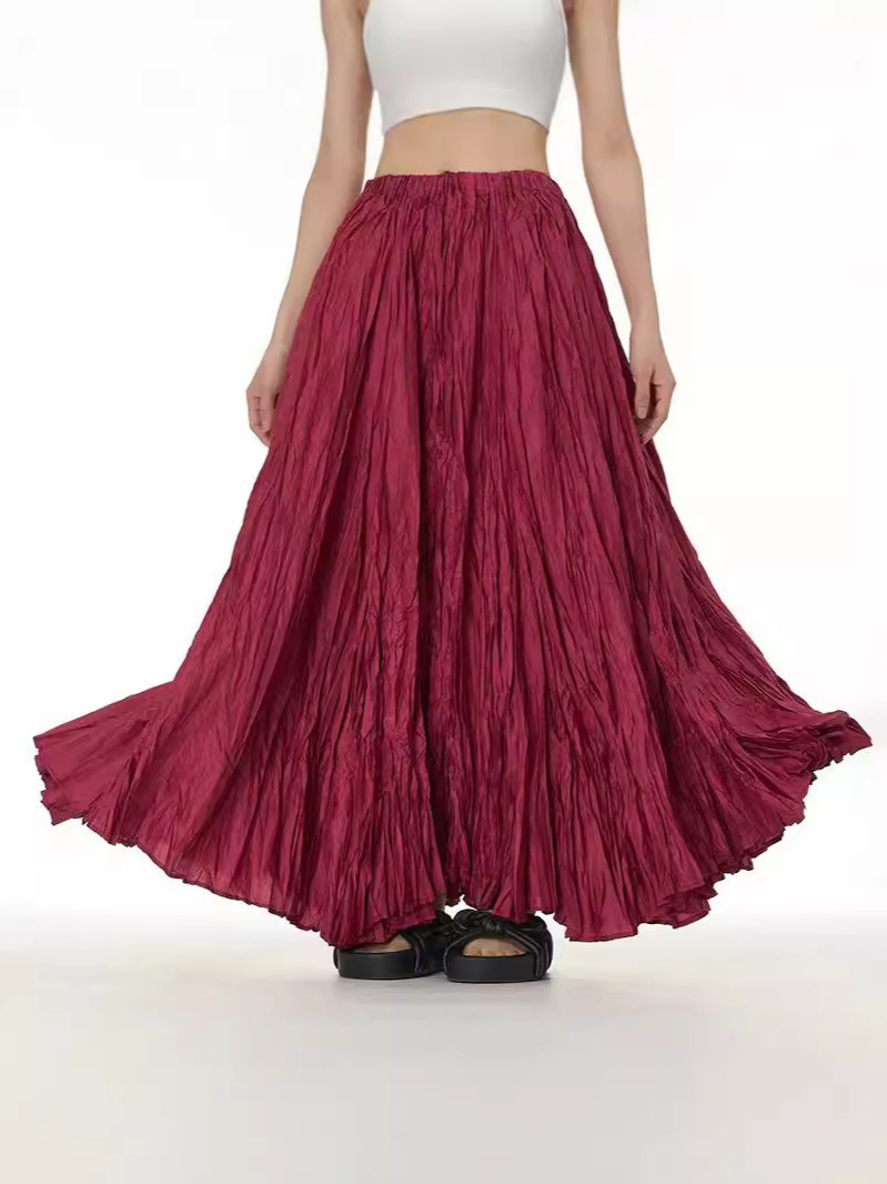 Picture of European and American Simple Crumpled Skirt 2024 Autumn and Winter New Fashion Brand Women's Fashion All-match Oversize Skirt