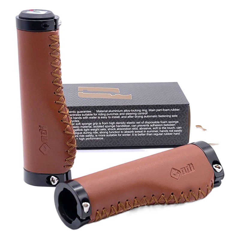 Cross-border wholesale ODI bicycle retro cowhide shock absorption comfortable long-distance mountain bike lock grip modified handle cover