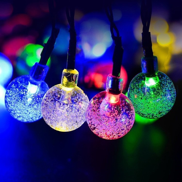 Picture of LED solar light string Bubble Ball water drop light string outdoor landscape courtyard holiday decoration Christmas lights string lights
