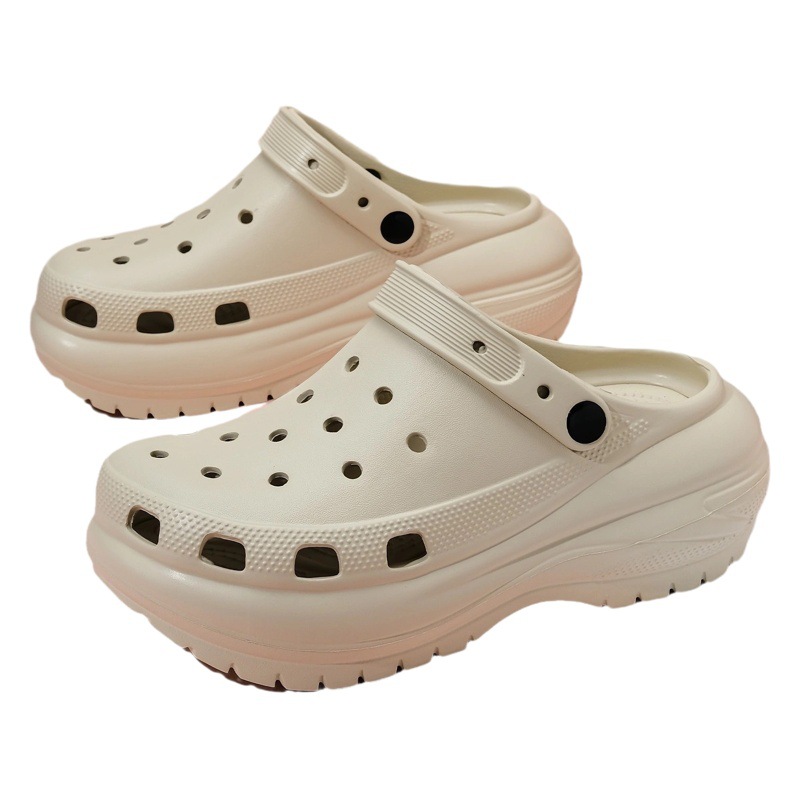 Cross hole shoes shit feeling female thick bottom hole shoes explosion light wheel hole shoes women's