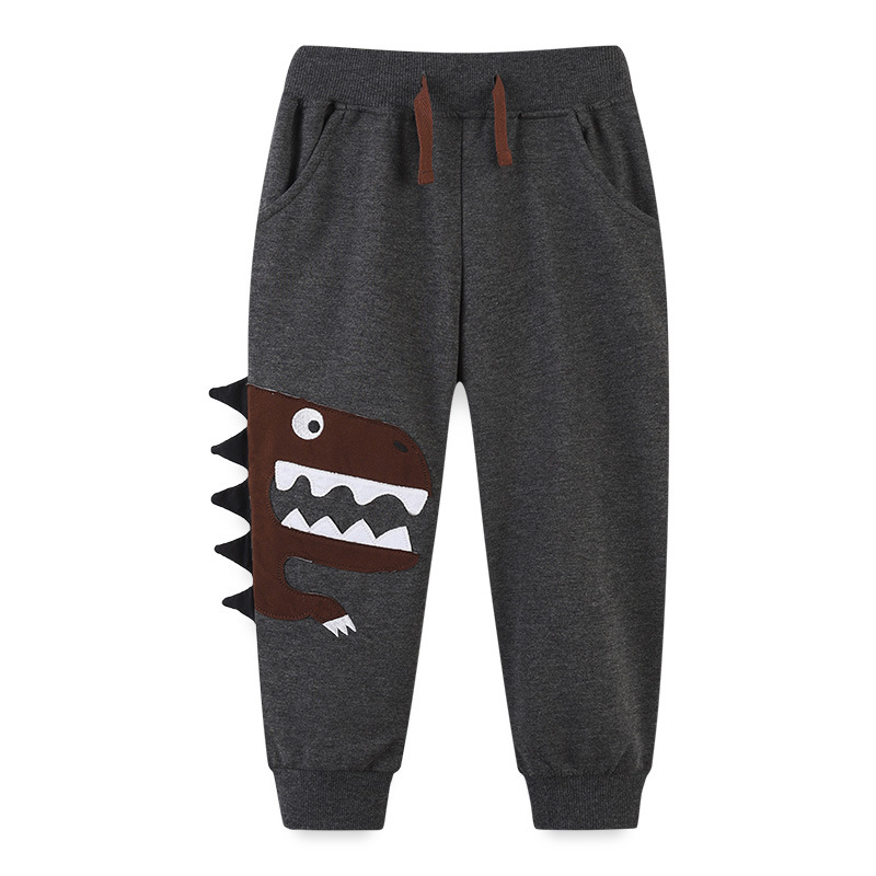 Picture of European and American Style Children's Sports Pants Cotton Autumn New Boys' Sweatshirt Pants Cartoon Embroidered Dinosaur Children's Pants