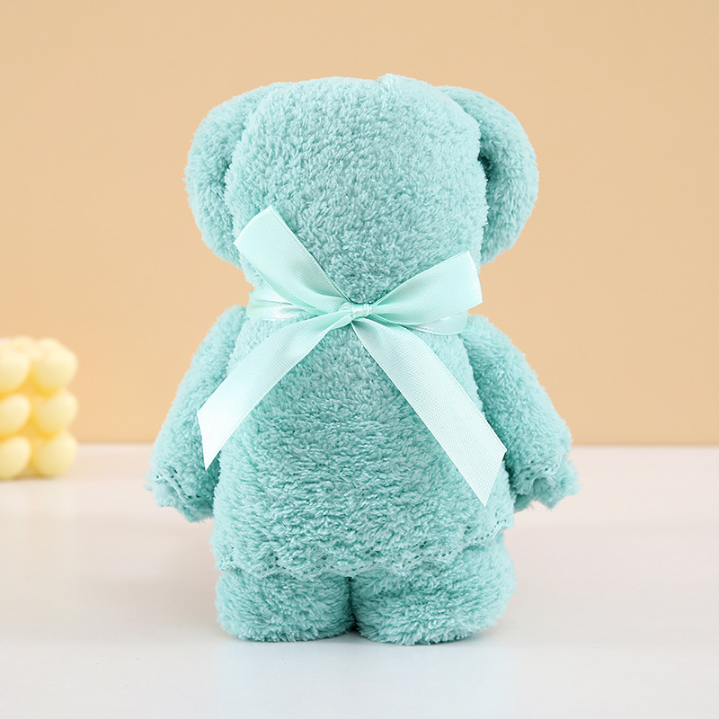 Picture of Coral fleece bear towel hand gift shop wedding birthday gift shop celebration activities cute creative gifts